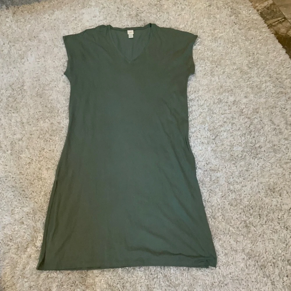 H&M Green L Jersey Kaftan Dress Normcore Lightweight Scandi Girl